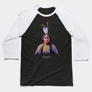 Sitting Bull-Portrait-Pop Art-Sioux-American-Indian-History Baseball T-Shirt